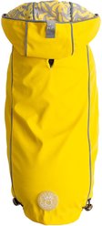 GF Pet Elasto-Fit Reversible Hooded Dog Raincoat, Yellow/Leaves, XXXX-Large
