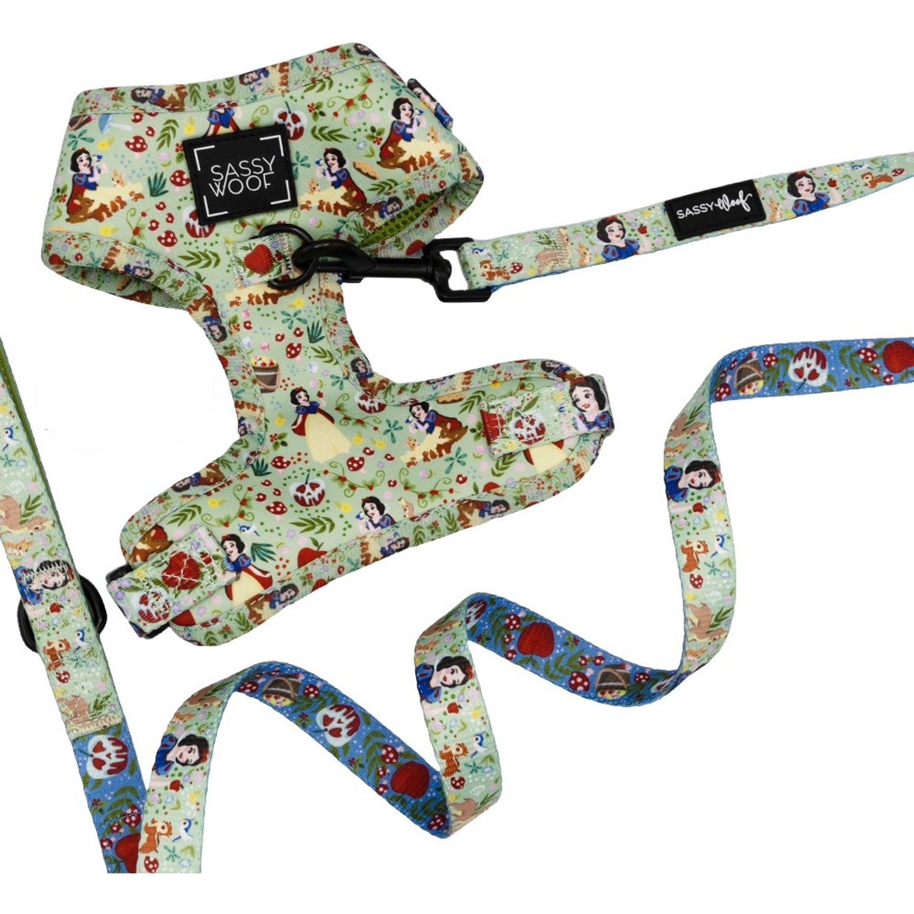 Sassy Woof Disney's Snow White Dog Harness & Leash, Small: 16 to 21-in chest