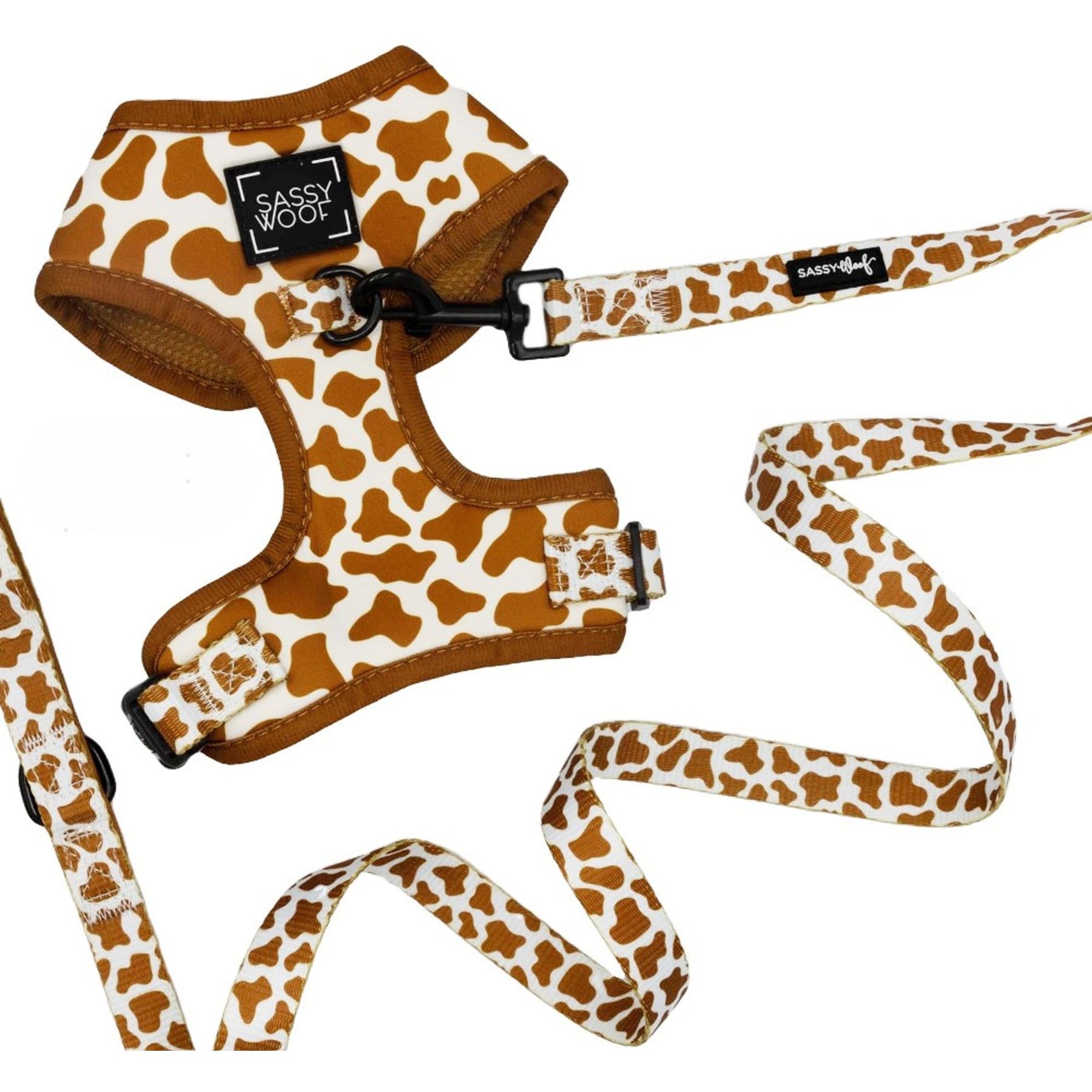 Sassy Woof Chocolate Milk Dog Harness & Leash, XX-Large: 25 to 37-in chest