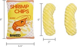 Blushiez Shrimp Chips Squeaky Plush Dog Toy, 5.5-in, 3 count slide 2 of 3