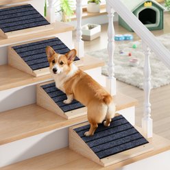 Coziwow Wooden Stairs Non-Slip Tread Dog & Cat Ramp, Natural, 4 count