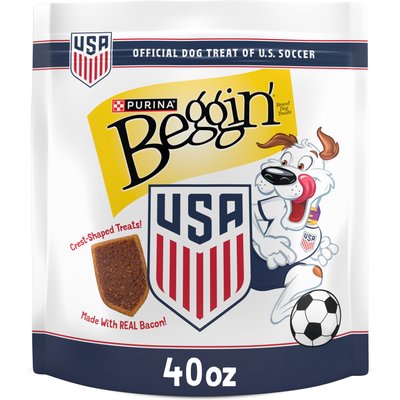 Beggin' Beggin' Soccer Crest Bacon Flavor Jerky Dog Treats, 40-oz pouch