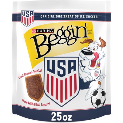 Beggin' Beggin' Soccer Crest Bacon Flavor Jerky Dog Treats, 25-oz pouch