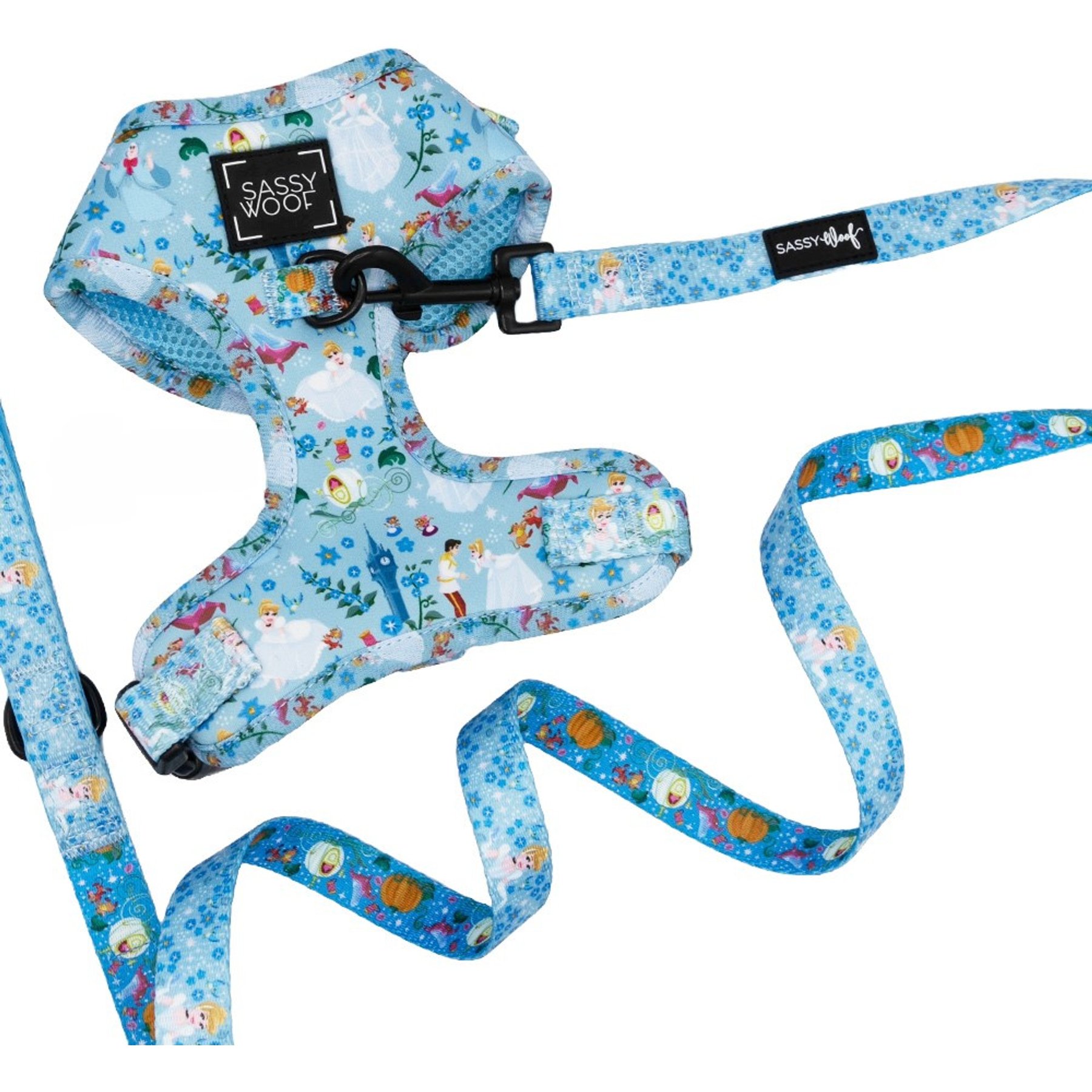 Sassy Woof Disney's Cinderella Dog Harness & Leash, X-Small: 14 to 19-in chest