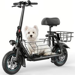 LFC PETS C1s Electric Pet Carrier Stroller with Removable Motorized Basket Storage Space Backpack for Dogs & Cats Travel Scooter, 21 X 9 X 44-in, Black