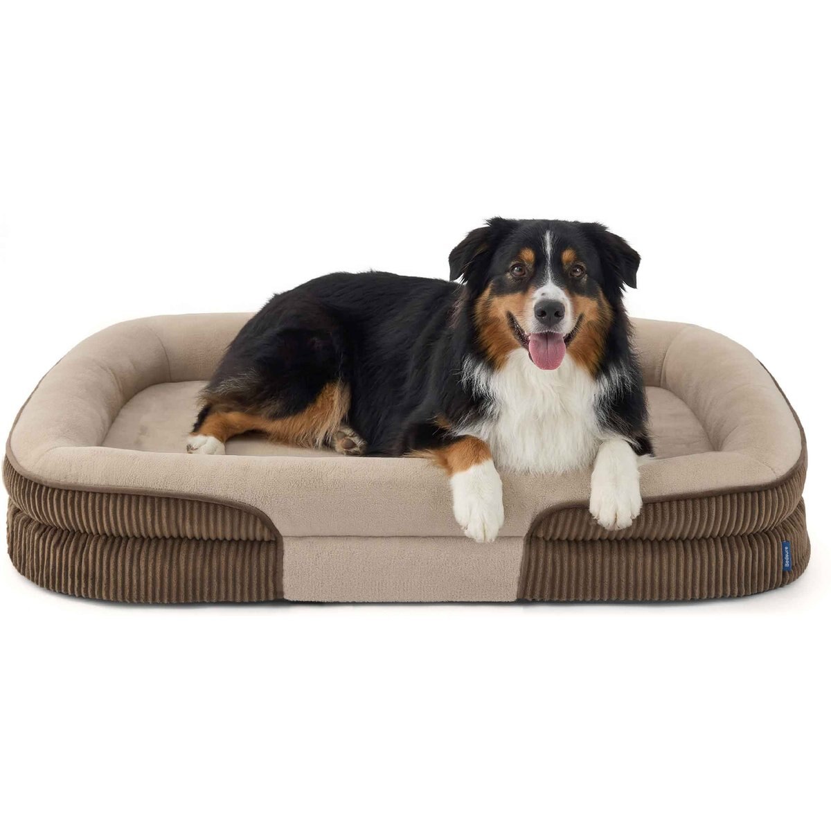 Bedsure All-around Bolster Orthopedic Dog Sofa Bed with Removable Cover, Brown, X-Large Pro