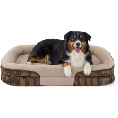 Bedsure Bedsure All-around Bolster Orthopedic Dog Sofa Bed with Removable Cover, Brown, X-Large Pro