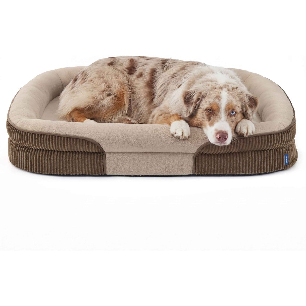 Bedsure All-around Bolster Orthopedic Dog Sofa Bed with Removable Cover, Brown, X-Large