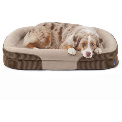 Bedsure Bedsure All-around Bolster Orthopedic Dog Sofa Bed with Removable Cover, Brown, X-Large