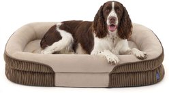 Bedsure All-around Bolster Orthopedic Dog Sofa Bed with Removable Cover, Brown, Large Plus