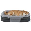 Bedsure All-around Bolster Orthopedic Dog Sofa Bed with Removable Cover, Grey, Large