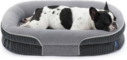 Bedsure All-around Bolster Orthopedic Dog Sofa Bed with Removable Cover, Grey, Medium