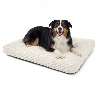 Bedsure Bedsure Bubble Fleece Dog Bed Mat with Fully Machine Washable, Beige, X-Large Crate