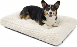 Bedsure Bubble Fleece Dog Bed Mat with Fully Machine Washable, Beige, Large Crate