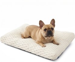 Bedsure Bubble Fleece Dog Bed Mat with Fully Machine Washable, Beige, Medium
