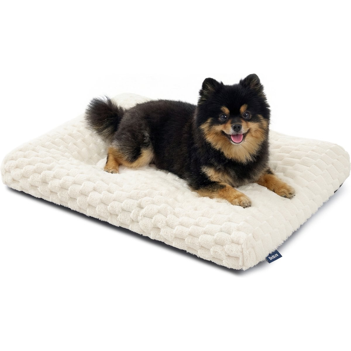 Bedsure Bubble Fleece Dog Bed Mat with Fully Machine Washable, Beige, Small