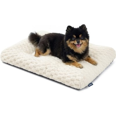Bedsure Bedsure Bubble Fleece Dog Bed Mat with Fully Machine Washable, Beige, Small
