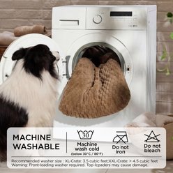 Bedsure Bubble Fleece Dog Bed Mat with Fully Machine Washable, Brown, Large Crate slide 2 of 7