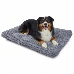 Bedsure Bubble Fleece Dog Bed Mat with Fully Machine Washable, Grey, X-Large Crate