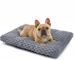 Bedsure Bubble Fleece Dog Bed Mat with Fully Machine Washable, Grey, Medium