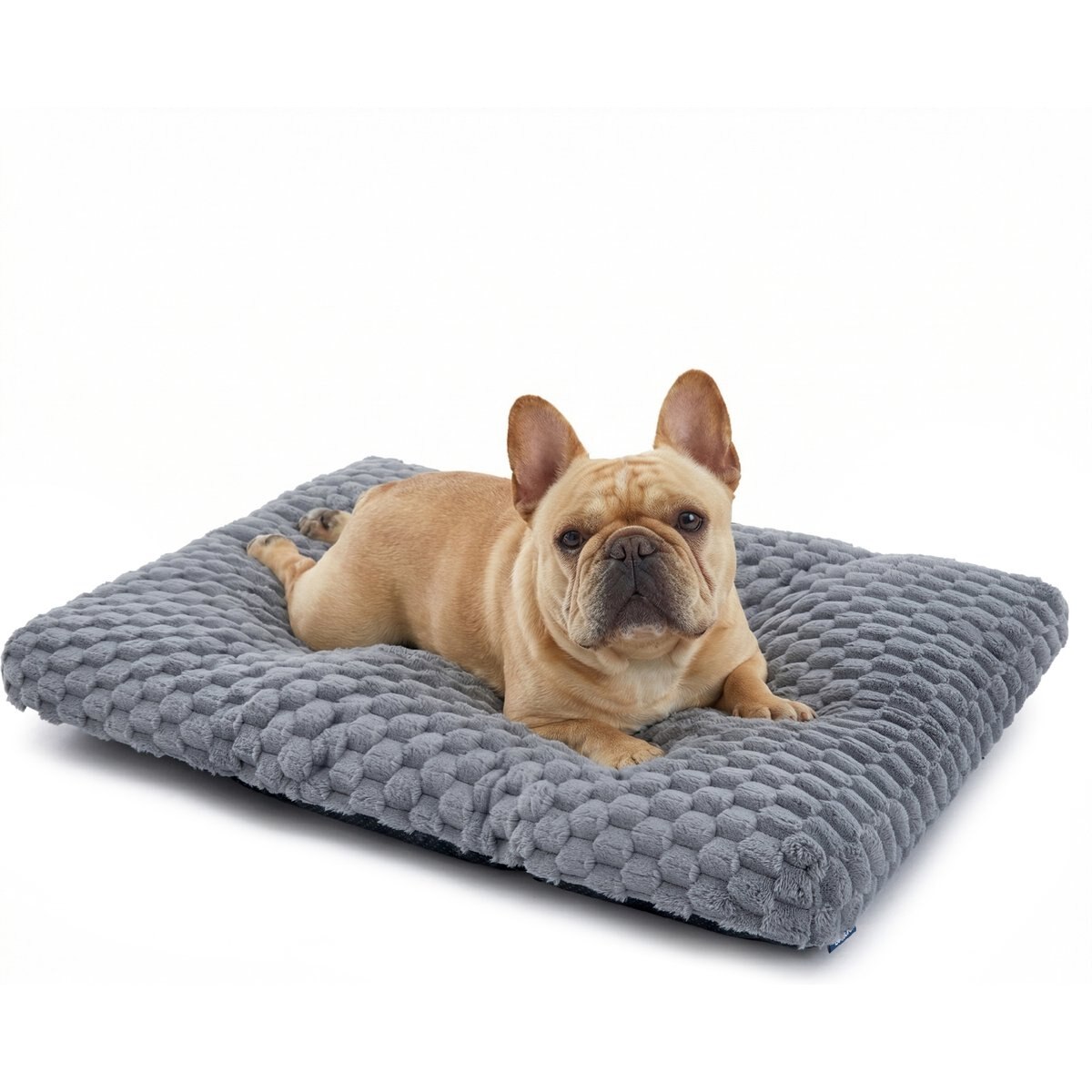 Bedsure Bubble Fleece Dog Bed Mat with Fully Machine Washable, Grey, Medium