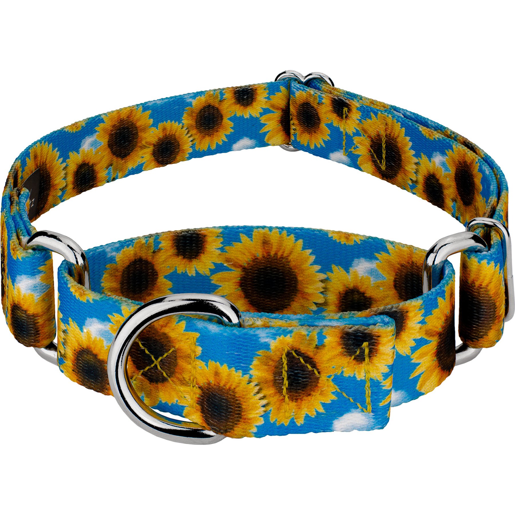 Country Brook Petz Sunflowers Polyester Martingale Dog Collar, Yellow, X-Small: 9 to 12-in neck, 1/2-in wide