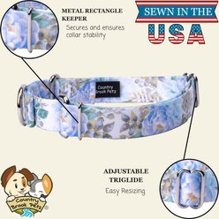 Country Brook Petz Blue Peonies Polyester Martingale Dog Collar, Blue, X-Small: 9 to 12-in neck, 1/2-in wide slide 2 of 8