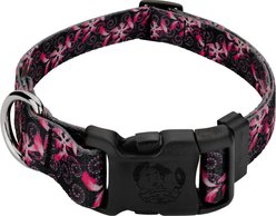 Country Brook Petz Pink Honeysuckle Breeze Everyday Polyester Dog Collar, Black, XX-Small: 7 to 9-in neck, 1/2-in wide