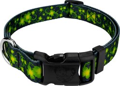 Country Brook Petz Everyday Clovers In The Wind Polyester Dog Collar, Green, Large: 16 to 22-in neck, 1-in wide
