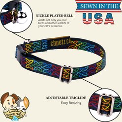 Country Brook Petz Clovers In The Wind Bell Cat Collar, Green, 8 to 12-in neck, 1/2-in wide slide 2 of 7