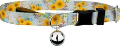 Country Brook Petz Sunny Days Cat Collar, Blue, 8 to 12-in neck, 1/2-in wide