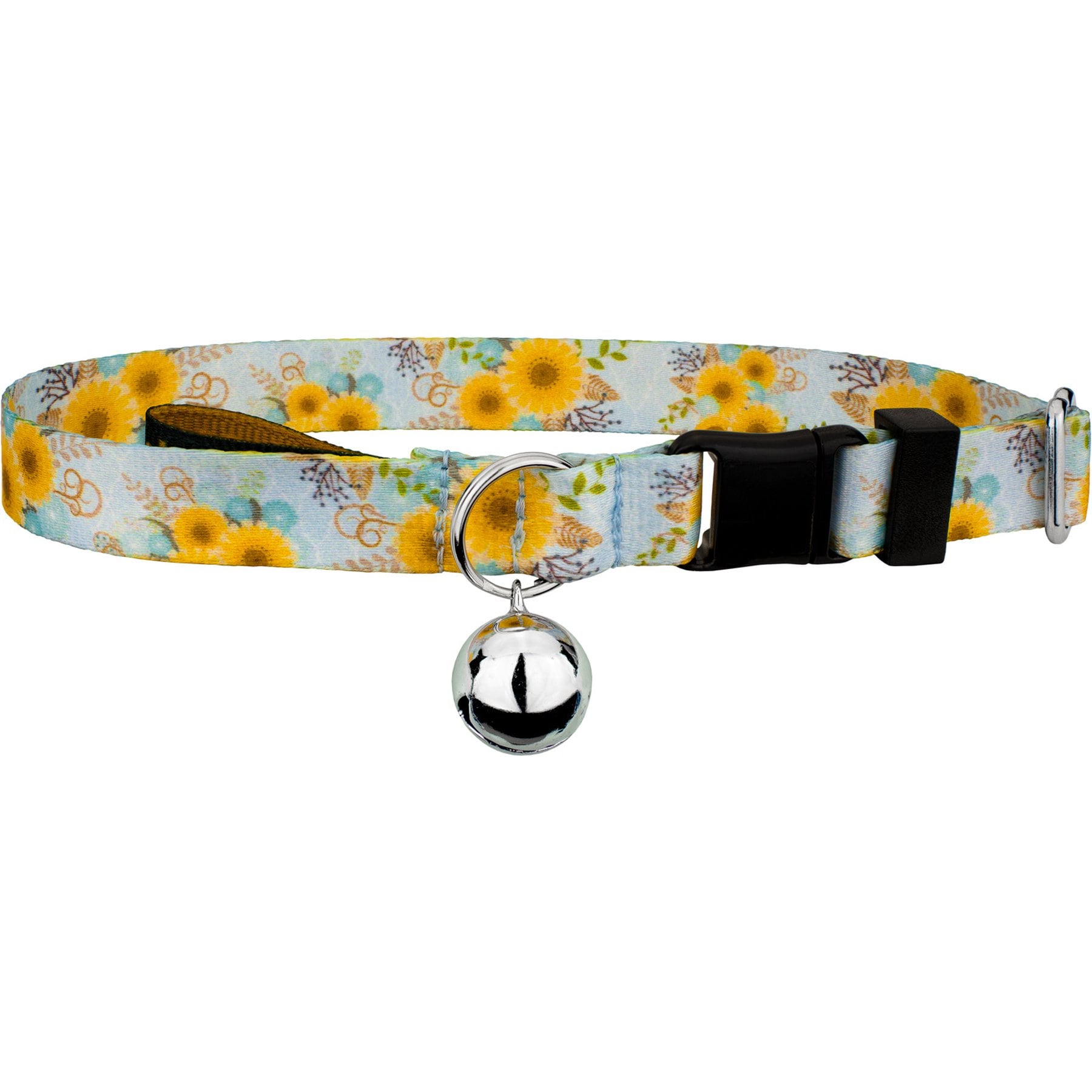 Country Brook Petz Sunny Days Cat Collar, Blue, 8 to 12-in neck, 1/2-in wide