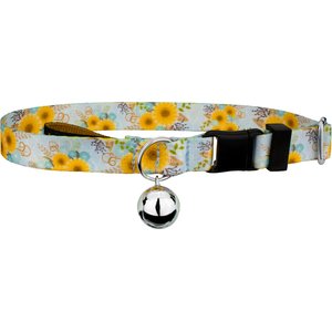 Country Brook Petz Sunny Days Cat Collar, Blue, 8 to 12-in neck, 1/2-in wide