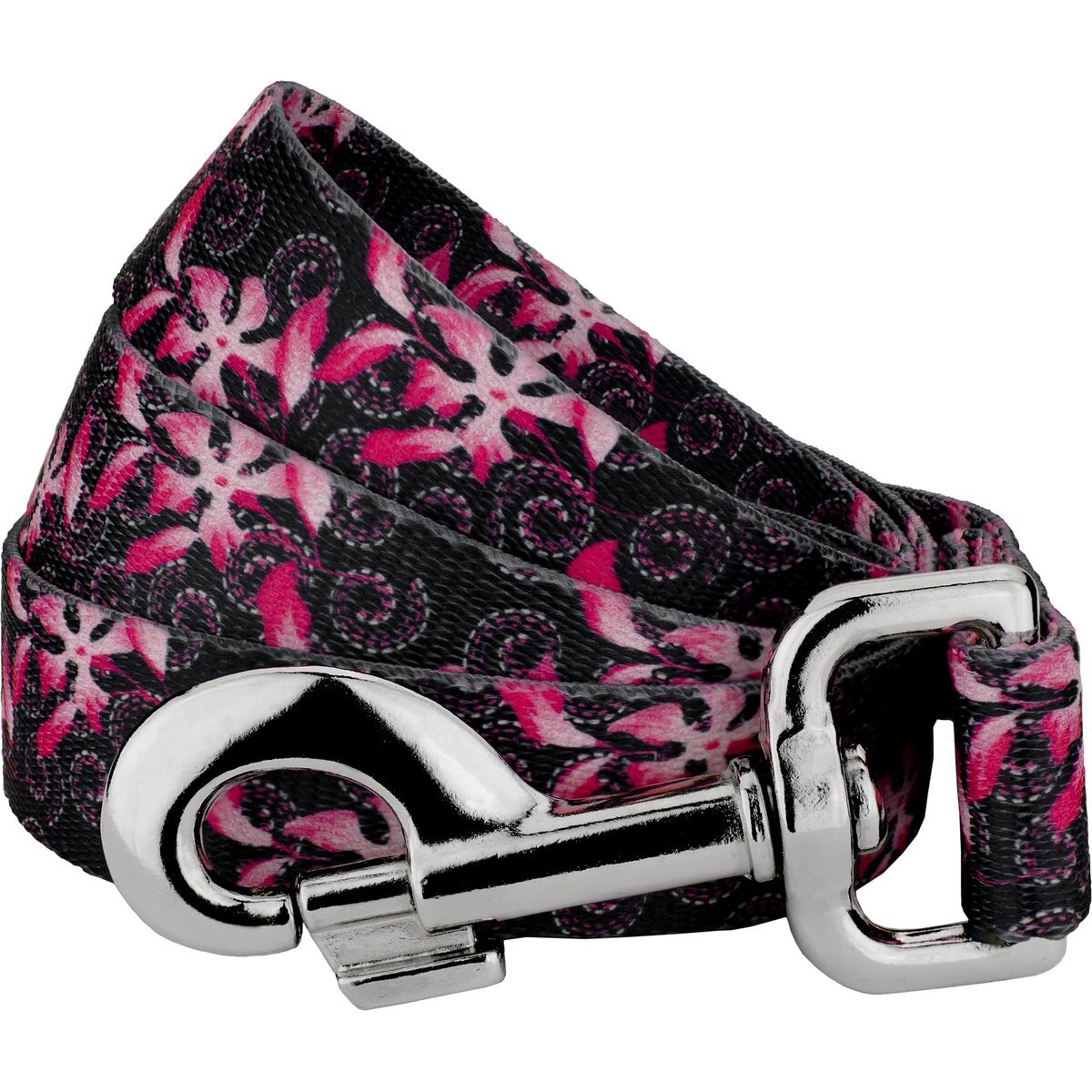 Country Brook Petz Pink Honeysuckle Breeze Everyday Dog Leash, Black, Medium: 6-ft long, 5/8-in wide