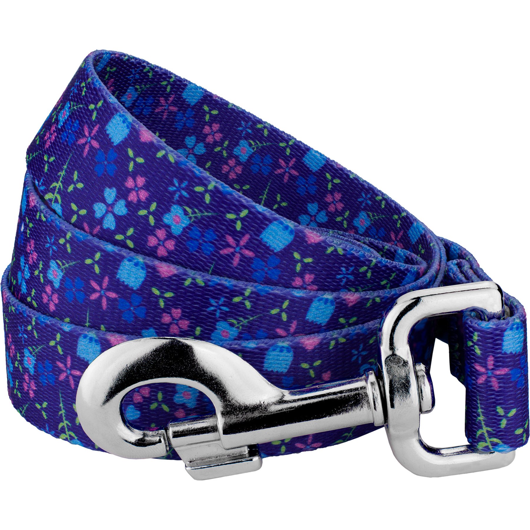 Country Brook Petz Blueberry Fields Everyday Dog Leash, Blue, Medium: 4-ft long, 5/8-in wide