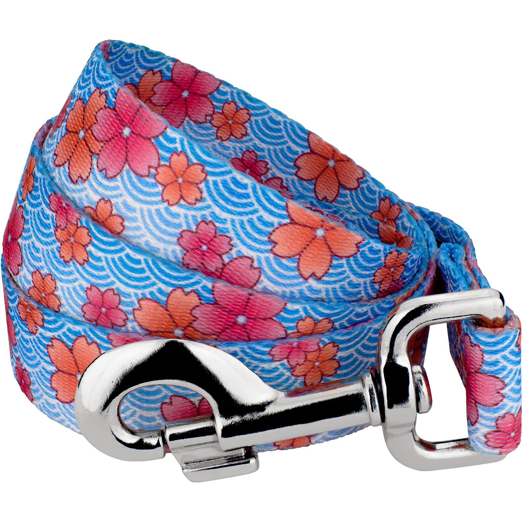 Country Brook Petz Pink April Blossoms Everyday Dog Leash, Blue, Medium: 6-ft long, 5/8-in wide