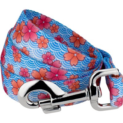 Country Brook Petz Country Brook Petz Pink April Blossoms Everyday Dog Leash, Blue, Large: 4-ft long, 1-in wide