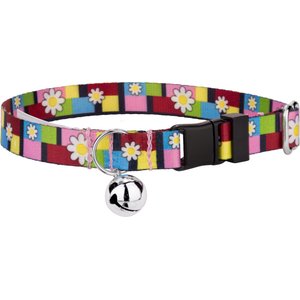 Country Brook Petz Spring Daisies Bell Cat Collar, Multicolor, 8 to 12-in neck, 1/2-in neck