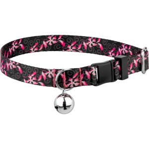 Country Brook Petz Pink Honeysuckle Breeze Bell Cat Collar, Pink, 8 to 12-in neck, 1/2-in wide