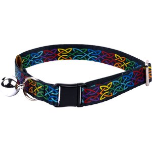Country Brook Petz Celtic Pride Bell Cat Collar, Multicolor, 8 to 12-in neck, 1/2-in wide