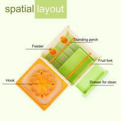 Halinfer 360° Full View Slide-Out Bottom Tray Bird Cage, 2-lb, Green slide 2 of 6