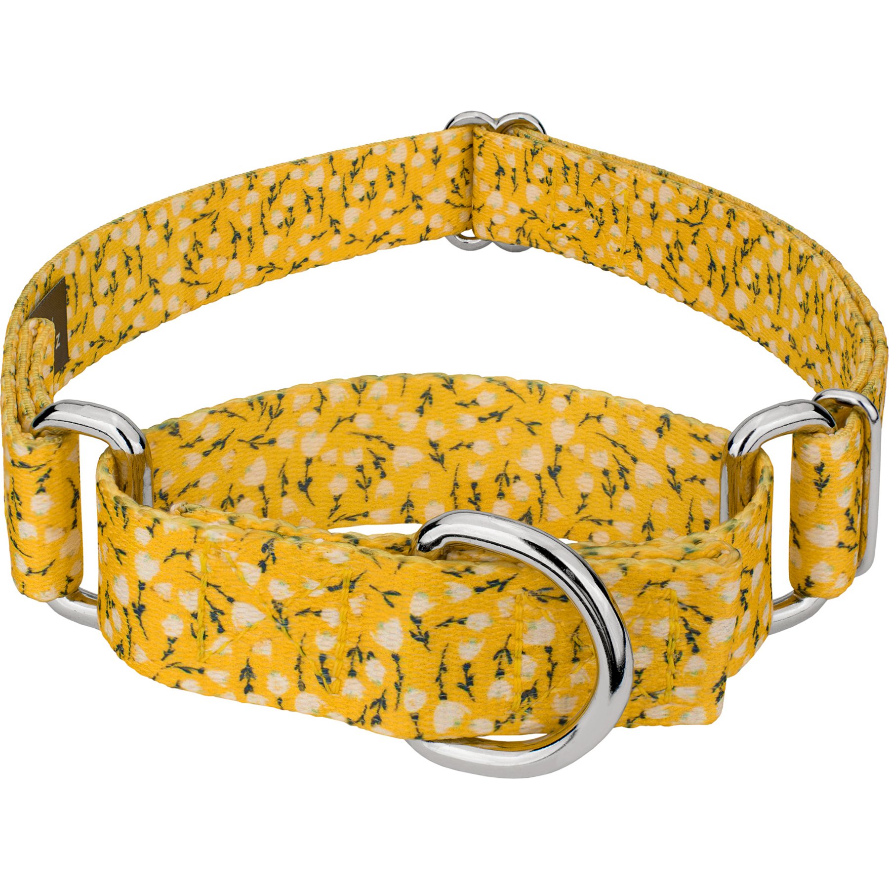Country Brook Petz Spring Cottagecore Polyester Martingale Dog Collar, Yellow, Large: 18 to 26-in neck, 1-in wide