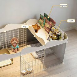 NonoPets Multi-Functional DIY Foldable Metal Wire Dog & Cat Exercise Playpen with Integrated Storage Top, 43.7 x 29.5 x 22.5-in slide 2 of 3