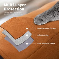 NonoPets Interactive Suede Hideaway Collapsible Foldable Polyester Plush Cat Tunnel with Peek-A-Boo Window, Teddy Bear Toy & Dangling Play Ball, Grey, Large slide 2 of 7