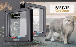 NonoPets 4-Way Locking Weatherproof Interior & Exterior Durable Plastic Frame Walk Through Dog & Cat Flap Door with Magnetic Close & Brush Strip Seal, Black, X-Large slide 2 of 7