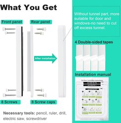 NonoPets 4-Way Locking Weatherproof Interior & Exterior Durable Plastic Frame Walk Through Dog & Cat Flap Door with Magnetic Close & Brush Strip Seal, White, Medium slide 2 of 7