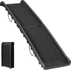 NonoPets Heavy-Duty Foldable Non-Skid Dog & Cat Ramp with 155-cm Extended Length & High-Traction Surface, Black
