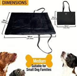 Topyangs Waterproof Portable Cat & Dog Mat with Shoulder Straps, Black, Medium slide 2 of 7