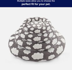 AIPERRO Jacquard Plush Donut Bolster Dog & Cat Bed with Removable Cover, Grey, Small slide 2 of 8