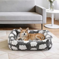 AIPERRO Square Pillow Bolster Dog & Cat Bed with Removable Cover & Machine Washable, Grey, Large slide 1 of 9
